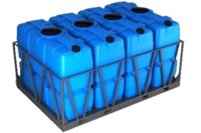 Емкость SK 2000л в обрешетке кассета 4шт.. Изображение №1