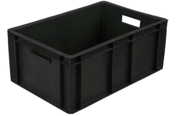 Фото ящик п/э мясной 600х400х250 сплошной черный, вес 2,2 кг на сайте www.kiit.ru в интернет-каталоге КИИТ ☎ +7(800) 707-07-45