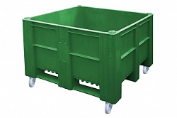 Контейнер BoxPallet 11-100-WA ACE (Вар.1) 1200х1000х900 мм сплошной на колесах зеленый