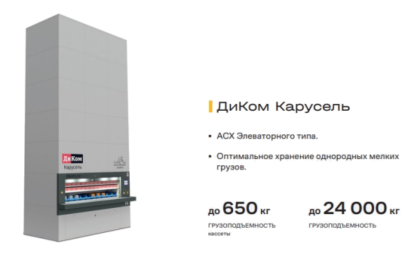 Фото автоматизированный склад диком-карусель на сайте www.kiit.ru в интернет-каталоге КИИТ ☎ +7(800) 707-07-45