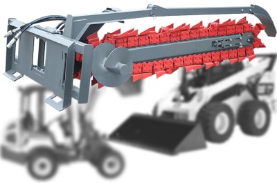 Экскаватор траншейный ЭТр на мини погрузчик для тяжелых грунтов. Изображение №1