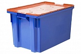 Ящик Futura Zip Safe PRO 600х400х350 сплошной синий с оранжевой крышкой