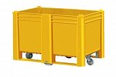 Контейнер BoxPallet 11-080-WA (вар.2) 1200х800х800 мм сплошной на колёсах штабелируемый желтый