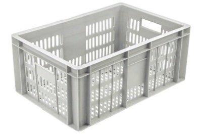 Ящик п/э 600х400х250 с перфорацией белый морозостойкий, вес 1,6 кг. Изображение №1