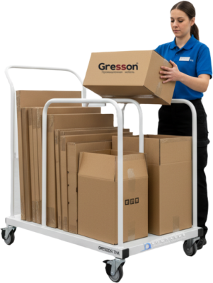 Тележка для картонных коробок GRESSON ТМК (передвижная, 3 секции, до 120 кг). Изображение №1