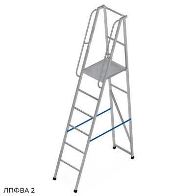 Лестница с платформой Megal ЛПФВА-2 с резиновыми башмаками. Изображение №3