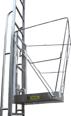 Навесная площадка на лестницы MEGAL ПЛА (120 кг, размер площадки 0,6x0,55 м). Изображение №2