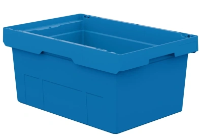 Вкладываемый контейнер INSTORE KV-6427 600x400x272 мм iPlast голубой (со сплошным дном). Изображение №1