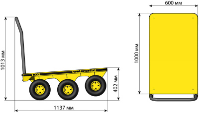Ручная платформенная тележка Walzmatic 600: разворот на месте, нагрузка до 400 кг. Изображение №7