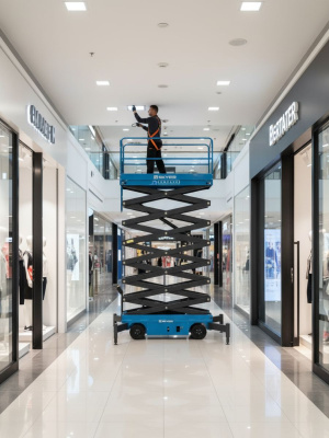 Самоходный электрический ножничный подъемник SKYER SPF1305 (500 кг, рабочая высота 13 м). Изображение №6