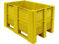 Фото большой желтый контейнер boxpallet 1200х800х740 мм сплошной, неразборный на полозьях на сайте www.kiit.ru в интернет-каталоге КИИТ ☎ +7(800) 707-07-45 Изображение №2