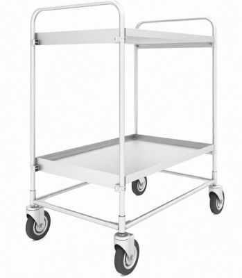 Сервисная тележка из нержавеющей стали RUSKLAD СТ-НЖ (2 яруса, 50 кг на полку, 4 типоразмера). Изображение №2