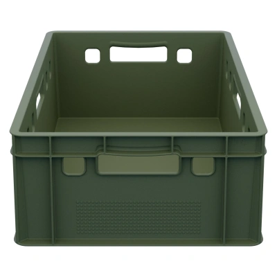 Пластиковый ящик для мяса Iplast E2 12.422.R 600х400х200 зеленый. Изображение №2