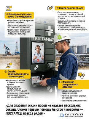 Медицинский постамат ПОСТАМЕД (19 ячеек, 170 кг, видеосвязь с врачом). Изображение №3