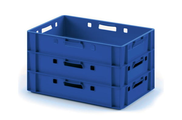 Фото пластиковый ящик для мяса iplast e1 12.421 600х400х120 синий на сайте www.kiit.ru в интернет-каталоге КИИТ ☎ +7(800) 707-07-45