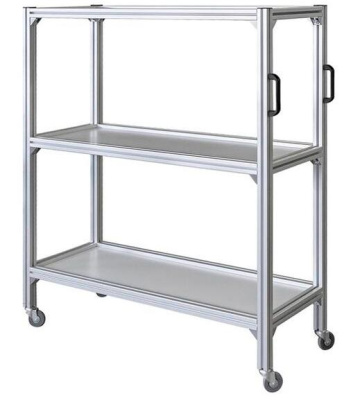 Передвижная металлическая тележка GRESSON АЛ-КП (1300×500×1480 мм, 3 полки, нагрузка до 100 кг). Изображение №2