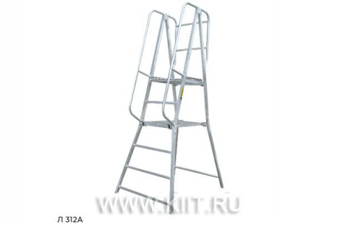 Алюминиевая лестница с площадкой Megal Л-312А (Н-3,0)