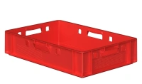 Купить пищевой ящик iPlast E1 | 600×400×120 мм, красный, сплошные стенки и дно, для заморозки