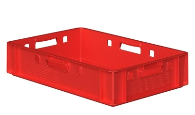Пищевой ящик универсальный iPlast E1 FK-6412 (600х400х120 мм, красный, полиэтилен). Изображение №7