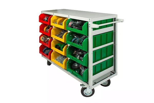 Компактные размеры стеллажа (1092×434×835 мм) позволяют разместить его даже в ограниченном пространстве