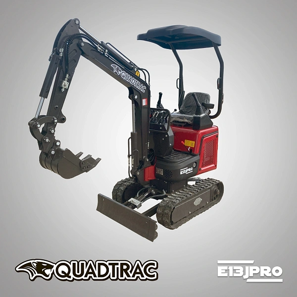 Купить мини-экскаватор QUADTRAC EX13JPRO | Японский двигатель KUBOTA, гидромоторы EATON, раздвижные гусеницы 800–954 мм