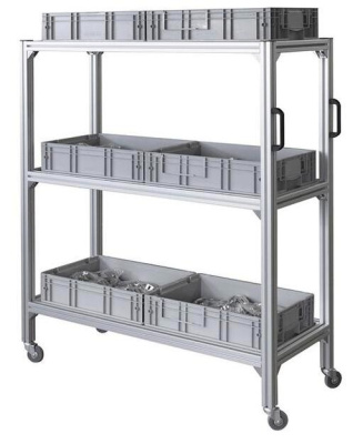 Передвижная металлическая тележка GRESSON АЛ-КП (1300×500×1480 мм, 3 полки, нагрузка до 100 кг). Изображение №4