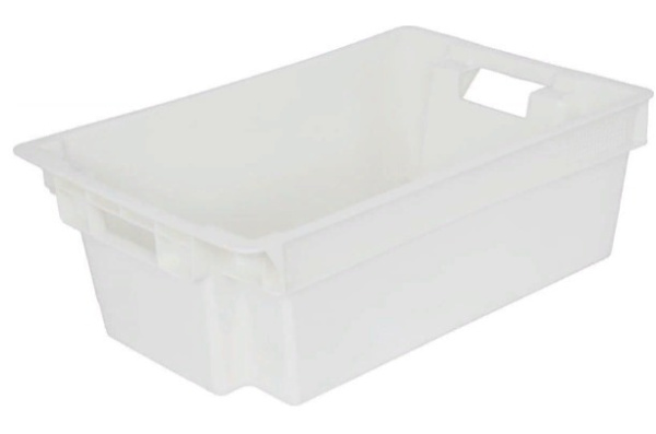 Фото ящик п/э мясной сплошной 600х400х200 белый морозостойкий, вес 1,6 кг на сайте www.kiit.ru в интернет-каталоге КИИТ ☎ +7(800) 707-07-45