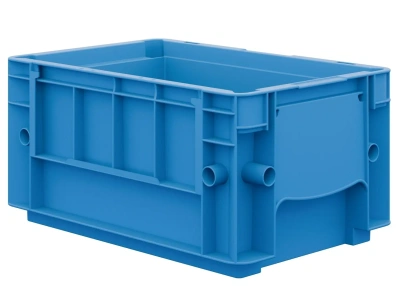Пластиковый ящик VDA-RL-KLT 3147 297х198х147,5 мм iPlast голубой с дренажными отверстиями в дне. Изображение №1