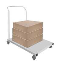 Тележка для склада и производства ТТ | 4 колеса с тормозами, компактная, для перемещения грузов