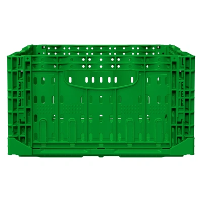 Ящик складной FC-4317 400х300х170 мм iPlast салатовый перфорированный. Изображение №2