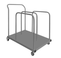 Купить передвижную тележку для картонных коробок GRESSON ТМК. 3 секции, нагрузка 120 кг, стальная рама, 4 поворотных колеса (2 с тормозами). Для хранения и транспортировки картона на складе и производстве