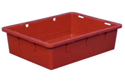 Ящик п/э сырково-творожный 532х400х141 красный без крышки. Изображение №1