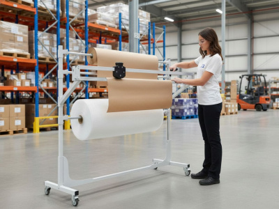 Стойка для рулонов с резаком GRESSON СРР-1200 (1200 мм, рабочая ширина реза 1035 мм, на колесах). Изображение №6