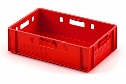 Пластиковый ящик для мяса Iplast E1 12.421 600х400х120 красный