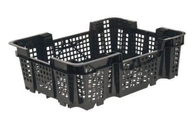 Ящик п/э под грибы шампиньоны 400х300х126 черный. Изображение №1