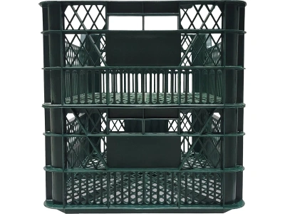 Перфорированный ящик 110-1 (400х300х155 мм, 15,5 л, HDPE, зелёный). Изображение №3