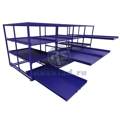 Стеллажная выдвижная система на 12 ячеек. Изображение №1