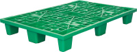 Фото пластиковый поддон на 9 ножках tr 1208 l 1200х800х160 мм перфорированный, зеленый на сайте www.kiit.ru в интернет-каталоге КИИТ ☎ +7(800) 707-07-45