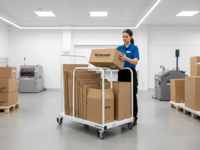 Тележка для картонных коробок GRESSON ТМК (передвижная, 3 секции, до 120 кг). Изображение №5