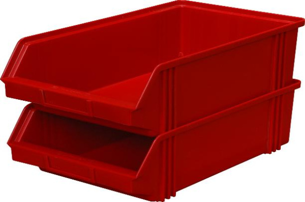 Фото складской лоток 400x230x150 красный на сайте www.kiit.ru в интернет-каталоге КИИТ ☎ +7(800) 707-07-45