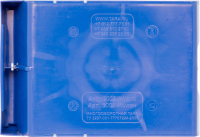 Ящик сплошной 350×230×150 мм, объем 12.08 л. синий. Изображение №3