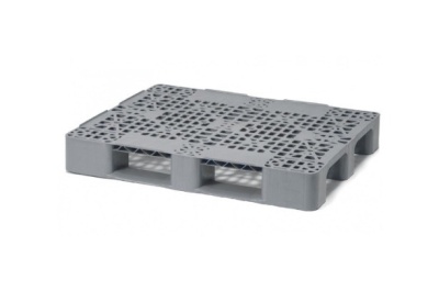 Пластиковый универсальный поддон на трёх полозьях iPlast  02.105.91.С3 перфорированный серый. Изображение №1