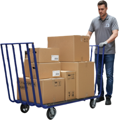 Тележка платформенная усиленная RUSKLAD ТПУД 7401 800х1919х960 (1000 кг, цельносварная, фанера 9 мм). Изображение №1