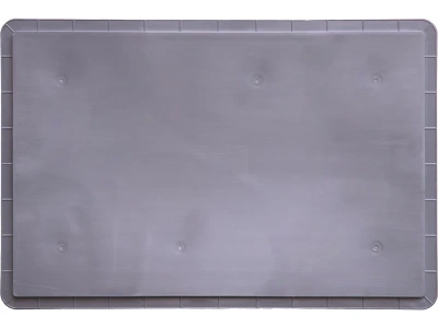 Ящик пластиковый перфорированный 600x400x220 мм (4 открытые ручки, дно гладкое). Изображение №3