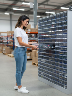 Шкаф с выдвижными ящиками Стелла-техник С-2-90 на 90 коробов. Изображение №4