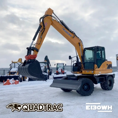 Колёсный экскаватор QUADTRAC E130WH (125 л.с., 0,6 м³, гидравлика REXROTH, КПП HST-автомат). Изображение №2