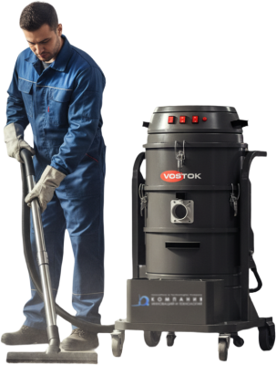 Промышленный пылесос VOSTOK PYO | 3,6 кВт, 60 л, для сбора СОЖ, масла и металлической стружки. Изображение №1