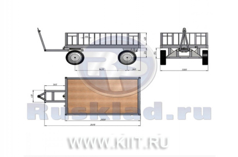 Тележка для тяжелых грузов БТ 2 КБ 1250x2500мм 3-5 тонны