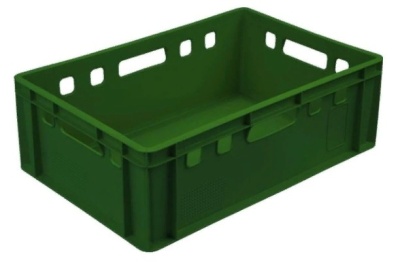 Ящик п/э 600х400х200 сплошной Е2 зеленый. Изображение №1