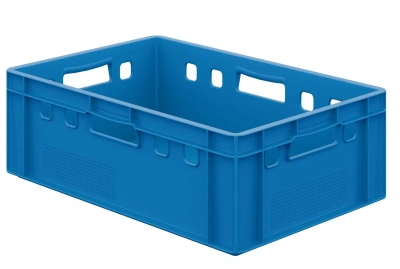 Пластиковый ящик для мяса E2 FK-6420 600х400х200 мм iPlast голубой ЭКО. Изображение №6